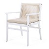 Gulches Set of 2 Outdoor Dining Chairs - White Acacia Wood, Rope Back Design with Water-Repellent Cushions, 400lbs Capacity, 22.25"L x 24.25"W x 32"H - 4 of 4