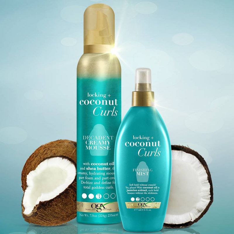 OGX Locking + Coconut Curls Decadent Creamy Mousse - 7.9oz, 4 of 9