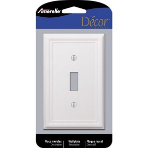 Amerelle Chelsea White 1 gang Stamped Steel Toggle Wall Plate 1 pk - 1 of 1