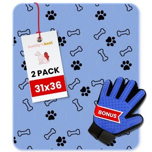 Buddy's Best Washable Dog Pee Pad - Waterproof, Absorbent, + Grooming Glove - 1 of 4