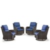 POCASSY Patio Swivel Chairs, Outdoor Wicker Swivel Glider Rocking Chairs with High Back and Thick Cushions for Porch Deck - 3 of 4