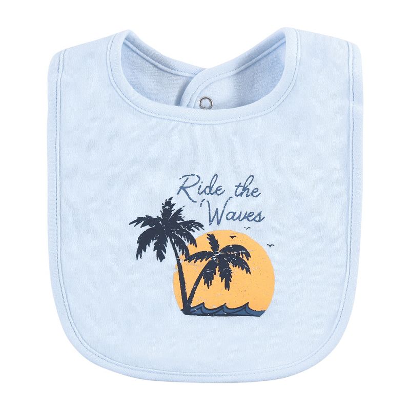 Hudson Baby Infant Boy Cotton Bibs, Gone Surfing, One Size, 6 of 9