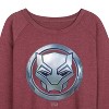 Women's - Marvel - Black Panther Circle Logo Lightweight French Terry Wide Neck Long Sleeve Shirt - 2 of 4