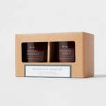 Set of 2 4.5oz Woodwick Amber Glass Candle Gift Set Coconut + Honey & Vanilla + Bergamot - Threshold™