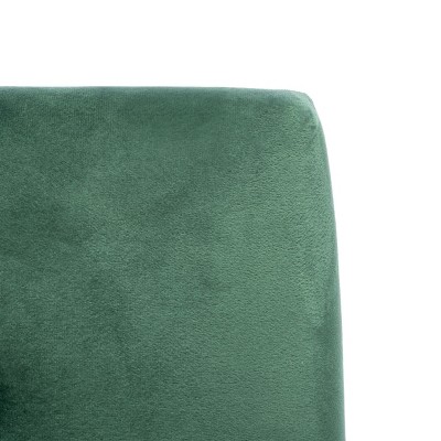 Malachite Green Velvet Accent Chair with Antique Coffee Metal Frame