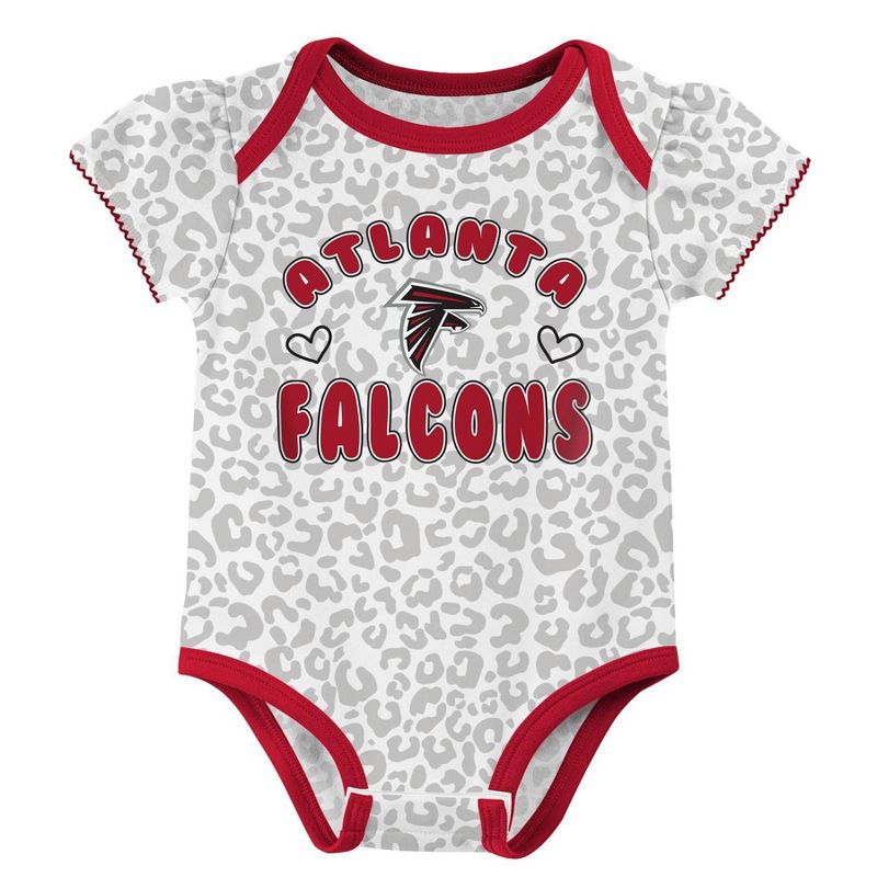NFL Atlanta Falcons Baby Girls&#39; Onesies 3pk Set - 12M, 2 of 5