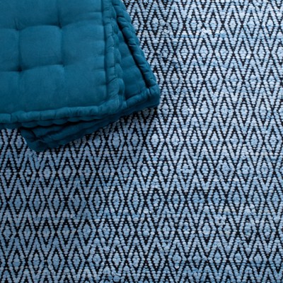 Montauk 5' x 8' Black and Green Handwoven Cotton Rug