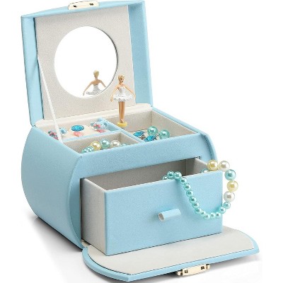 Jewelry Box for Girls with Drawer, Music Box with Ballerina and Stickers for Birthday Bedroom Decor