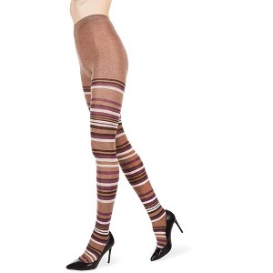 Memoi Lulea Striped Cotton Blend Sweater Tights - 1 of 4