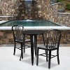 Flash Furniture Commercial Grade 24" Round Metal Indoor-Outdoor Table Set with 2 Vertical Slat Back Chairs - 2 of 4