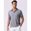 INSPIRE CHIC Men's Stretch Athletic Workout Short Sleeved Golf Heathered Polo Shirt - 2 of 4