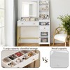 Vanity Desk with Lighted Mirror, Large Makeup Dressing Table with Power Outlet 2 Drawers 1 Cabinet and Open Storage Shelves for Bedroom Women Girls - 4 of 4