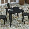 Merrick Lane Indoor/Outdoor Dining Table, 31.5" Square All Weather Poly Resin Top with Steel Base - 3 of 4