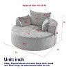 Grungis Round Corduroy Sponge Single Sofa with Back Cushion & Pillows,Fluffy Modern Sleeper Chair for Living Room & Bedroom - 2 of 4