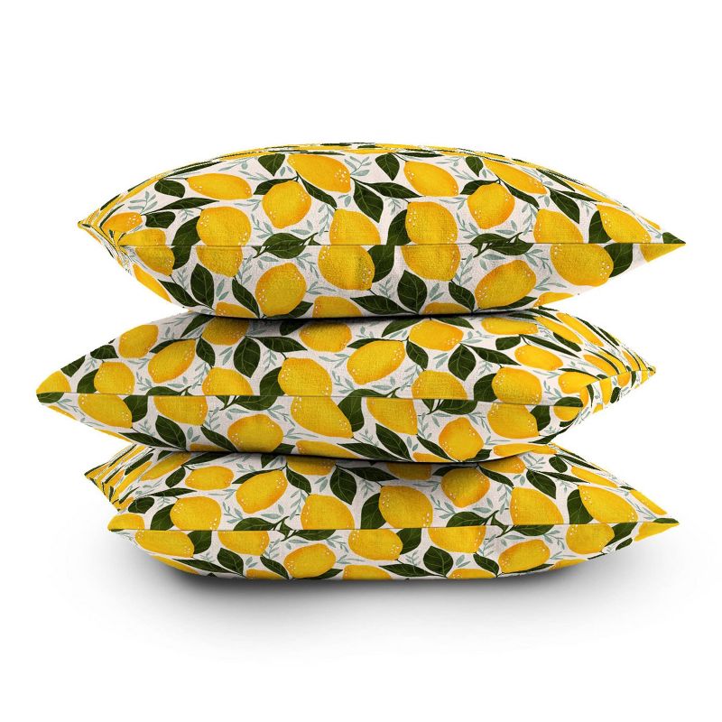 16&#34;x16&#34; Serena Archetti Mediterranean Summer Lemons Square Throw Pillow Yellow - Deny Designs, 5 of 6