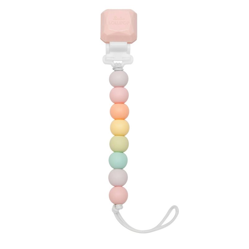 Loulou Lollipop Lolli Soother Holder in Silicone Clip - Cotton Candy, 1 of 5