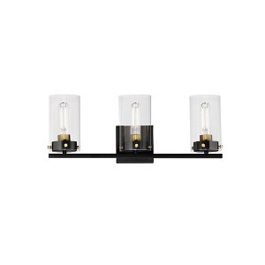 Maxim Lighting Pinn 3 - Light Vanity in  Black/Satin Brass - 1 of 4