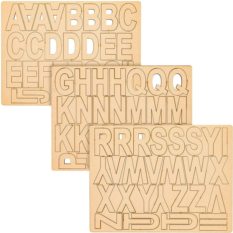 Bright Creations 83-Piece Unfinished Wood Decorative Alphabet Letters Sign 3-Inch for Home Wall Decor, 1 of 9