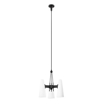 Beacon Opal Black Glass 3-Light Pendant Light