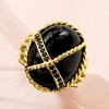 Ross-Simons Onyx and 0.90 ct. t.w. Black Spinel Ring in 18kt Gold Over Sterling - 4 of 4