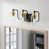 Dewdrop Modern Rustic Wall Sconce with 3 Lights, Black Dresser Lamp with Downward Facing Glass Shade - 2 of 4