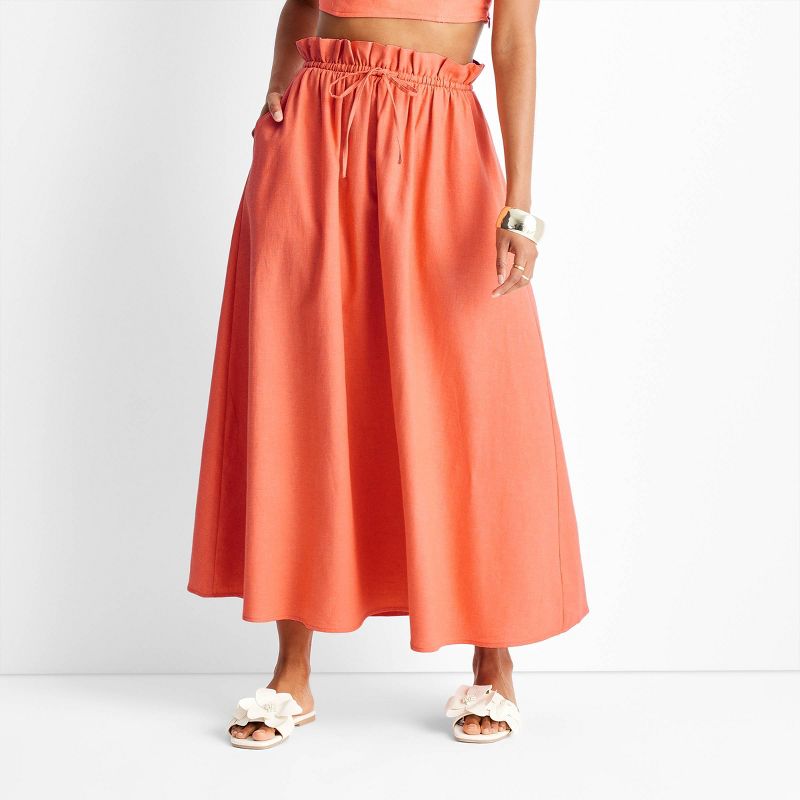 Women's Linen Tie-Front Maxi Skirt - Future Collective™ with Jenny K. Lopez, 1 of 6