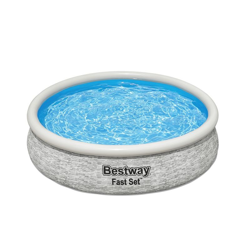 Bestway Inflatable Stacked Stone Design Outdoor Above Ground Backyard Swimming Pool Set, 6 of 10