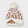 Toddler Girls' Leopard Printed Beanie - Cat & Jack™ White - image 2 of 3