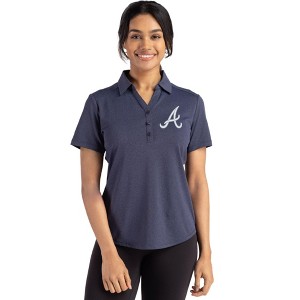 Atlanta Braves Cutter & Buck Forge Eco Stretch Recycled Womens Short Sleeve Polo - 1 of 1
