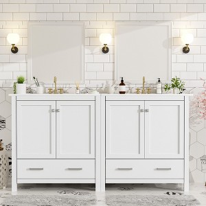 CAVINAS Bathroom Vanity with Single Combination Under Counter Sink and Soft Closure,Bathroom Storage Cabinet with 2 Doors and a Drawer - 1 of 4