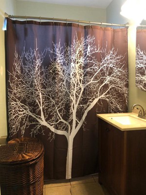 Tree Shower Curtain Chocolate - Splash Home : Target