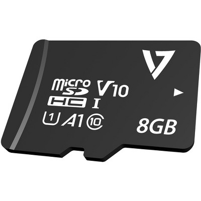 V7 VPMSDH8GC10 8 GB Class 10/UHS-I microSDHC - 80 MB/s Read - 10 MB/s Write - 5 Year Warranty