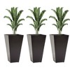 VisioGear 3PCS 28" Tall Large Taper Planters with Drainage Holes, Flower Pots for Patio, Brown, 15.75"*15.75"*28" - 2 of 4