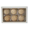 Kurt Adler 80MM Gold Lattice Glass Ball Ornaments, 6-Piece Set - 2 of 4