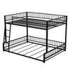 NicBex Modern Metal Frame Twin/Full XL over Queen Floor Bunk Bed with Ladder & Guardrails,Simple Bed Frame for Bedroom,Kids Room - 4 of 4