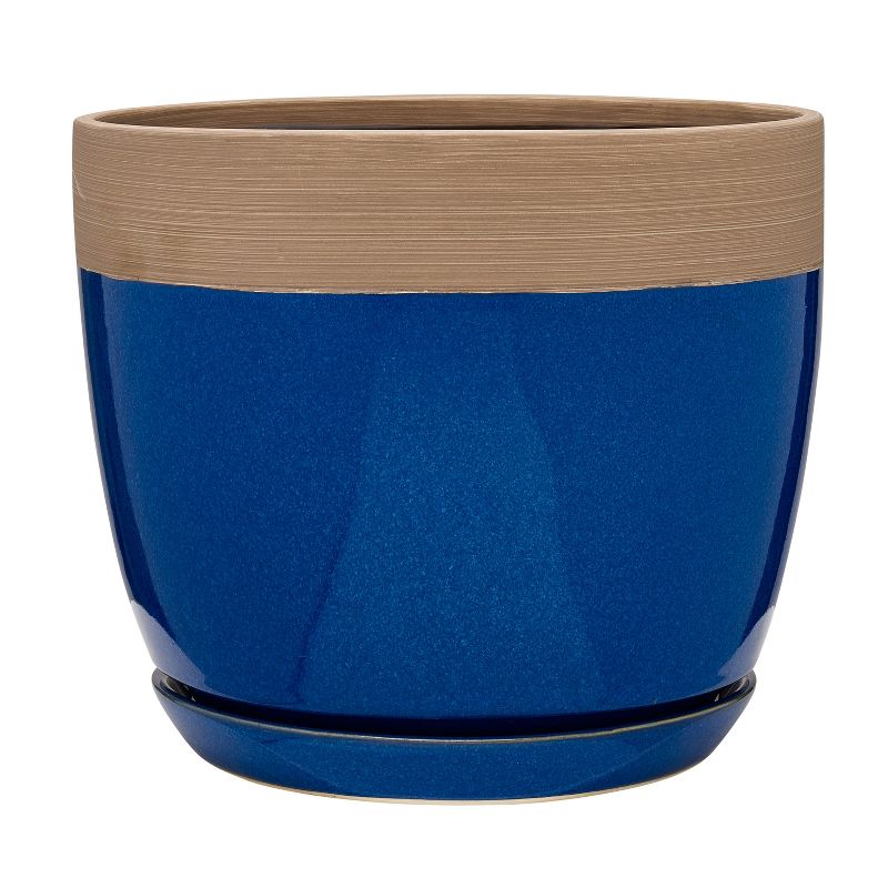 12" Ana Planter in Navy Finish - Southern Patio, 1 of 5