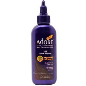 Adore PLUS Semi Permanent Hair Color - 344 PLUM BROWN - Extra Conditioning Haircolor Dye - 1 of 3