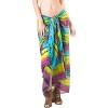 LA LEELA Women's Bikini Sarong Swimwear Cover up Skirt Bathing suit Summer Wraps Swimsuit Beach Wrap for Women One Size Yellow, Tie Dye Design - 2 of 4