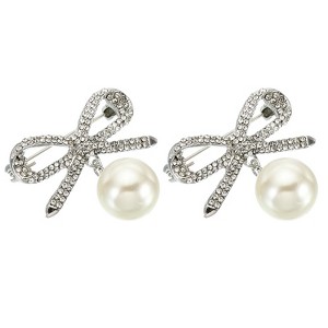 Unique Bargains Metal Decorative Artificial Brooch Clip Clasp Pin for Women Sweaters Dress 2 Pcs - 1 of 4