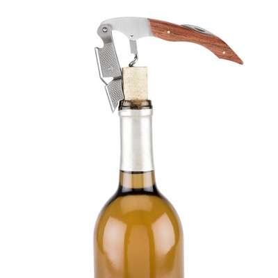 Stainless Steel and Wood Sommelier Waiter's Corkscrew
