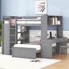 VYNXARIA Full size Loft Bed with a twin size Stand-alone bed, Shelves,Desk,and Wardrobe£¬Gray - 2 of 4