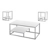 Laminate & Metal 3-Piece Coffee and End Table Set with Raised Shelf and Contemporary Design for Living Room or Family Room - 2 of 4