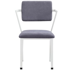 APRILSOUL Industrial Cargo Gray Fabric High-Back Office Chair Stationary Padded Seat Open Back White Metal Frame Legs No Storage - 1 of 4
