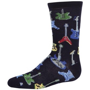 Memoi Boys' Guitar Rayon from Bamboo Blend Crew Socks - 1 of 4