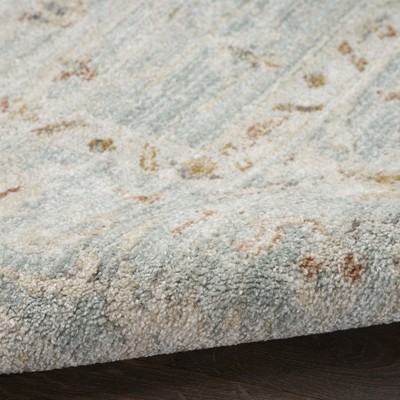Light Blue Rectangular Synthetic Persian Area Rug 2'6" x 4'6"