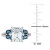 EVERLY JEWELRY |Sterling Silver 1/10 CT TW Diamond And 4 CT TGW Ice Aquamarine London Blue Topaz Fashion Ring - 4 of 4