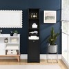 Modern Decorative Storage Cabinet, 64" Tall Bathroom Storage Cabinet, Bathroom Floor Corner Cabinet with 4 Adjustable Shelves & Laundry Hamper, Black - image 2 of 4