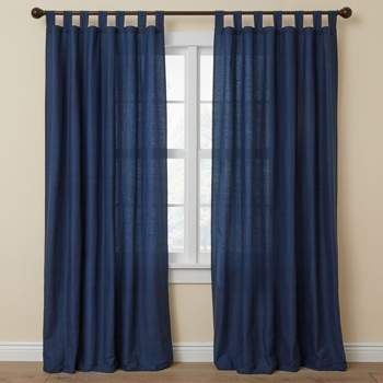 BrylaneHome Poly Cotton Canvas Tab-Top Panel Window Curtain