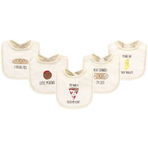 Touched by Nature Baby Organic Cotton Bibs 5pk, Pizza, One Size - 1 of 2