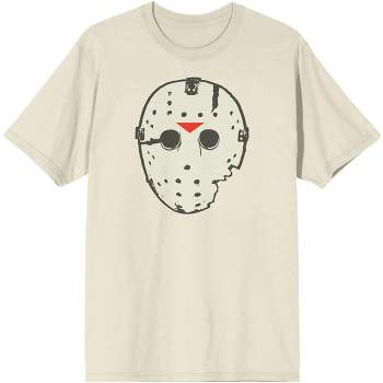 Men's Graphic Printed White T-shirt, Jason Mask